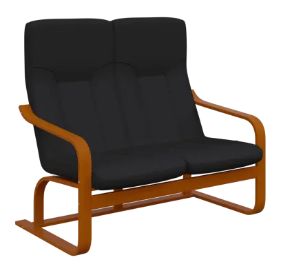 BO - 2 dvojkřeslo, dřevěná kostra, moření třešeň, látka BORA 74, tm. hnědý melír